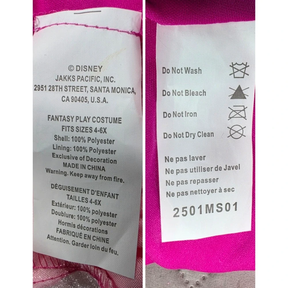 Disney Aurora Sleeping Beauty Princess Costume Pink Girls 4-6X Jakks Pacific